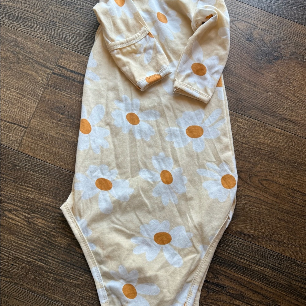 Floral swaddle One Piece in Cream and Orange